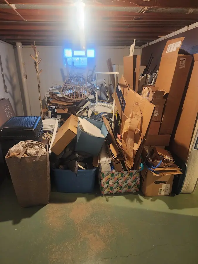 Roll-off dumpster container at job site for 4 Yard Dumpster Rental in Altamont